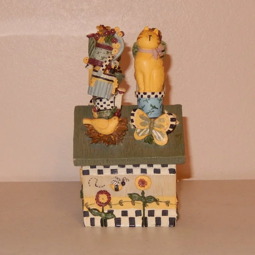 Knife Block Boston Warehouse Birdhouse Garden Angel Cat Frog Spreader Set of 4